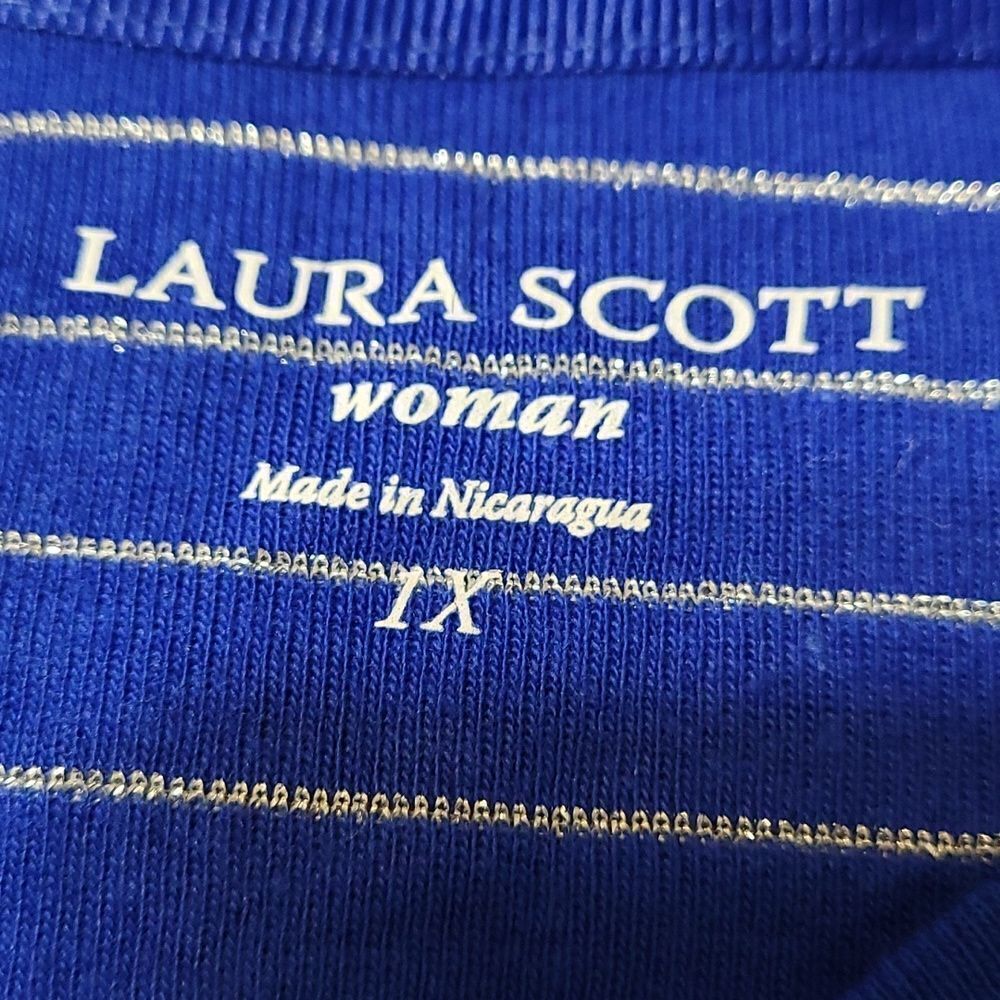 NWT Laura‎ Scott silver striped long sleeve top - Picture 5 of 7